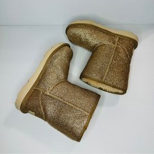 UGG Girl Gold Glitter Winter Boots size 2